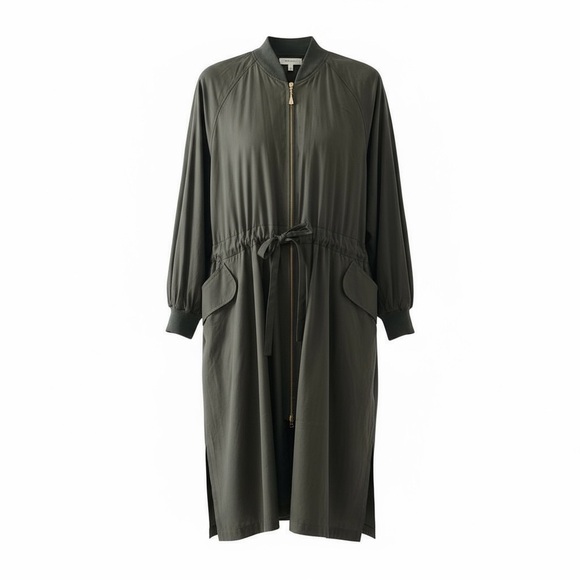 Patrizia Luca Jackets & Blazers - Plus Size Olive Green Women's Long Jacket